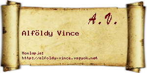 Alföldy Vince névjegykártya