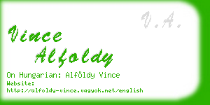 vince alfoldy business card